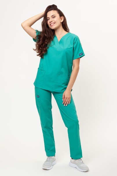 Women's Cherokee Originals scrubs set (V-neck top, N.Rise trousers) light green-1