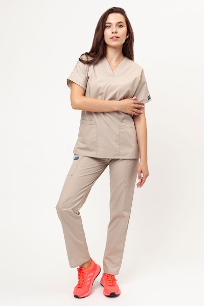 Women's Cherokee Originals scrubs set (V-neck top, N.Rise trousers) khaki-1